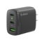 Esoulk - iPhone 17e 17 Pro Max Charger 40W 3-Port Fast Wall Charging Block Power Adapter (2 PD USB-C + 1 QC USB-A) - Black-Front_Standard