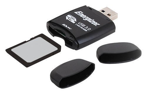 Energizer - USB 3.0/2.0 Memory Card Reader - Black