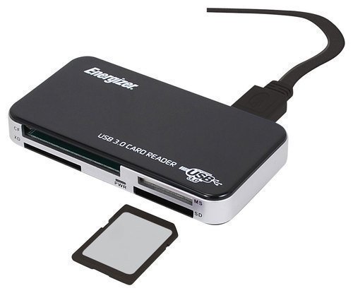  Energizer - USB 3.0 Memory Card Reader/Writer - Black