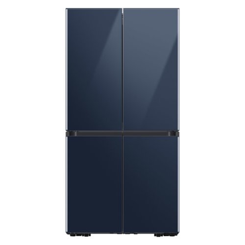 Samsung - BESPOKE 23 cu. ft. 4-Door Flex French Door Counter Depth Smart Refrigerator with Customizable Panel Colors - Navy Glass-Front_Standard 