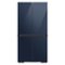 Samsung - BESPOKE 23 cu. ft. 4-Door Flex French Door Counter Depth Smart Refrigerator with Customizable Panel Colors - Navy Glass-Front_Standard