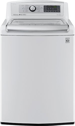  LG - 5.0 Cu. Ft. 14-Cycle High-Efficiency Steam Top-Loading Washer - White