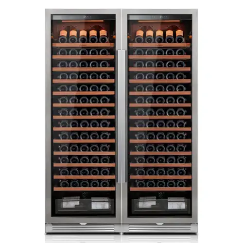 Front. Ca'Lefort - 48 inch 332-Bottle Wine Cooler Refrigerator  Freestanding/Built-In stainless steel  For Home Bar combo pacK - stainless steel.