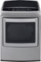 LG - 7.3 Cu. Ft. 12-Cycle Electric Dryer with Steam - Graphite steel-Front_Standard