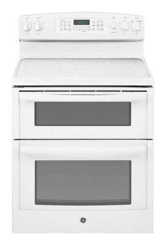  GE - 30&quot; Self-Cleaning Freestanding Double Oven Electric Convection Range - White