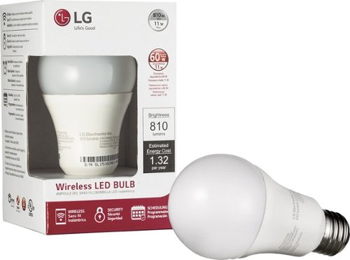  LG - 800-Lumen, 9.5W A19 Wireless LED Light Bulb, 60W Equivalent - White Only