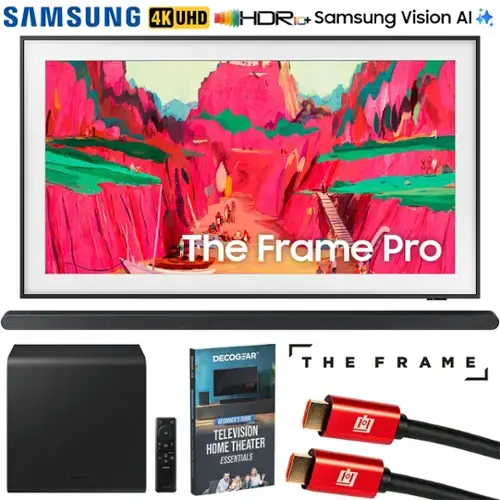 SAMSUNG 4K UHD HDR+ Samsung Vision AI The Frame Pro

DECOGEAR THE FRAME

BEGINNER'S GUIDE TELEVISION HOME THEATER ESSENTIALS