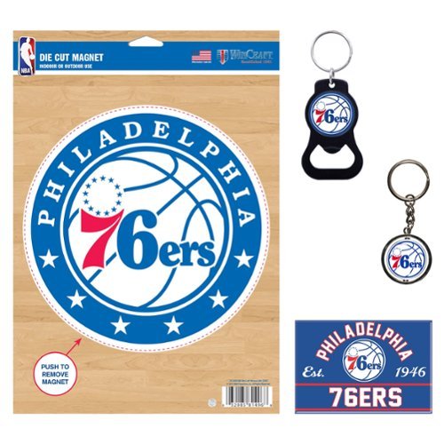 WinCraft - Philadelphia 76ers 4-Pack Key Rings and Magnets Set - Multicolor-Front_Standard 