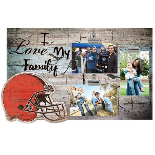 Fan Creations - Cleveland Browns 11" x 19" I Love My Family Clip Photo Frame - Multicolor-Front_Standard 