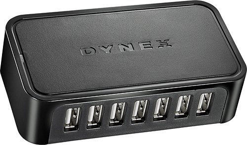  Dynex™ - 7-Port USB 2.0 Hub - Black
