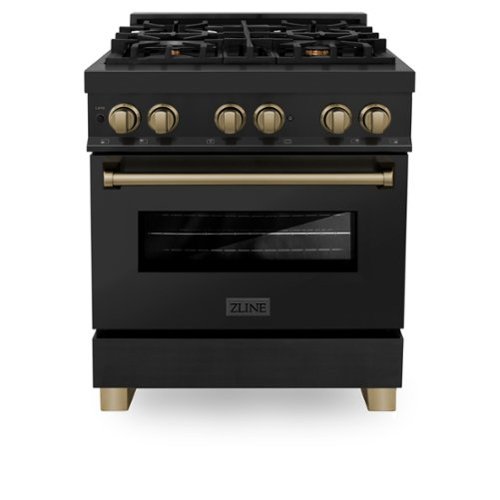 ZLINE - Autograph 30" Legacy Dual Fuel Range with Bronze Accents (RABZ-30-CB) - Black-Front_Standard 