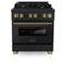 ZLINE - Autograph 30" Legacy Dual Fuel Range with Bronze Accents (RABZ-30-CB) - Black-Front_Standard