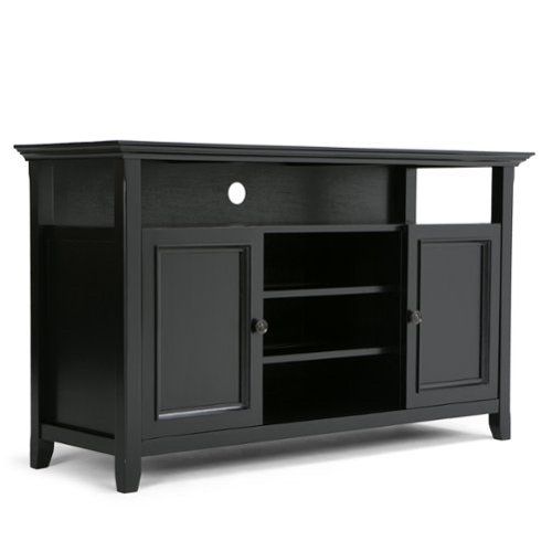 Simpli Home - Amherst 54 inch Solid Wood TV Media Stand - Black-Front_Standard 
