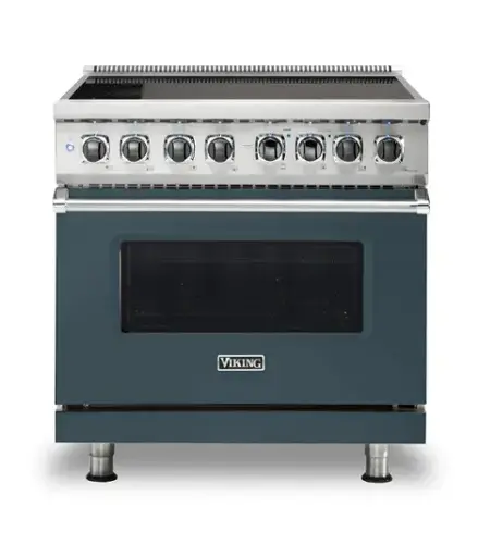 Front. Viking - 5 Series 5.6 Cu. Ft. Freestanding Electric Induction Range - Squall.