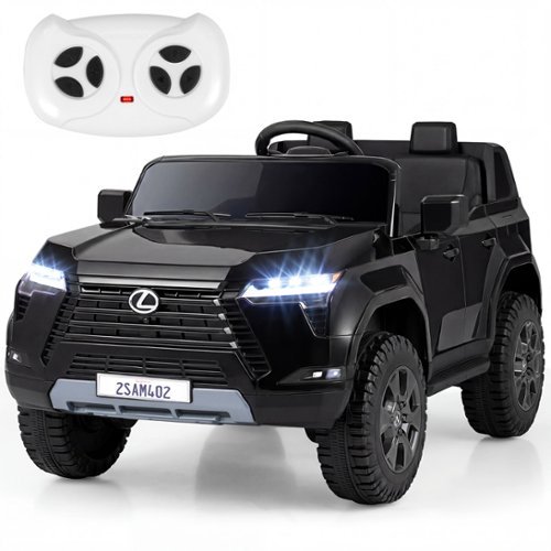 Costway - Ride on Car for Kids, 24V 4WD Licensed LEXUS GX550 Electric Vehicle with Remote - Black-Front_Standard 