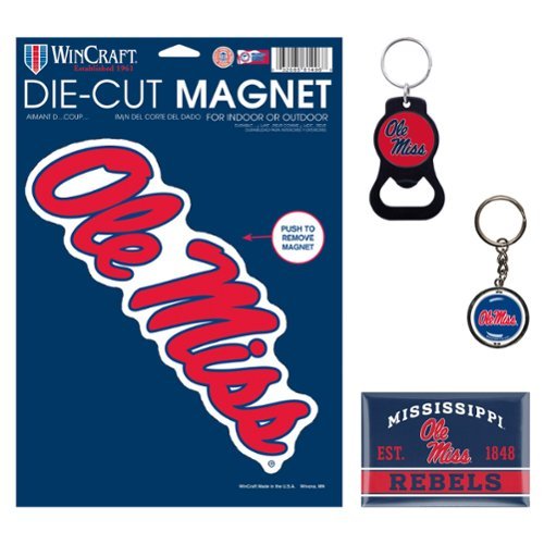 WinCraft - Ole Miss Rebels 4-Pack Key Rings and Magnets Set - Multicolor-Front_Standard 