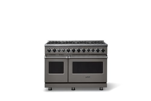 Viking - 48 in. Wide 8 Burner 7-Series Dual Fuel Self-Clean Range - Damascus Gray-Front_Standard 