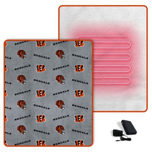 Pegasus - Cincinnati Bengals Scattered Logos 60" x 70" Heated Blanket - Multicolor-Front_Standard 