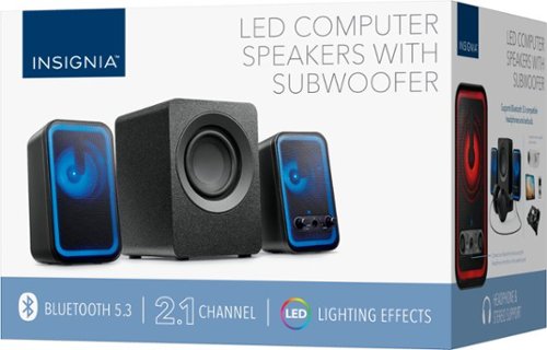 Insignia™ 2.1 Bluetooth Computer Speaker System with RGB Lighting and Remote Control (3-Piece) - Black BUY IN DUBAI