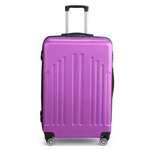 Front. Winado - 28" Checked Luggage Trolley Case ABS Hardside Large Suitcase with Double Spinner Wheels & TSA Lock for Travel Business - Purple.
