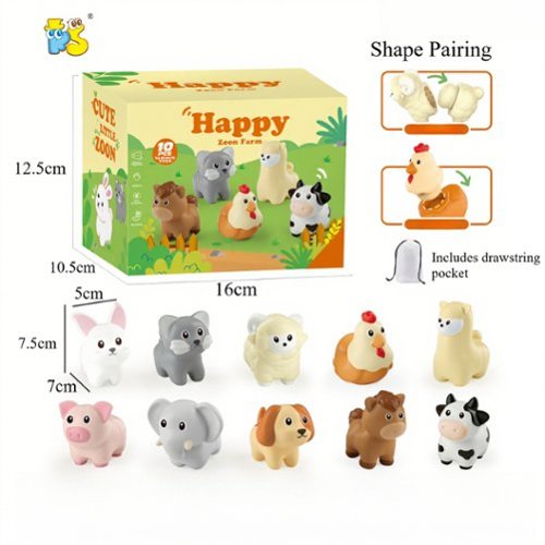 Auledio - 10-Pack Farm Animal Matching Toys, Montessori Gift for Toddlers Aged 1-3, Educational Animal Toys-Front_Standard 