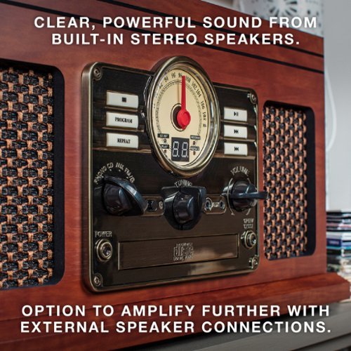Victrola Bluetooth Stereo Audio System - Mahogany SHOP ONLINE