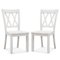 Costway - Wooden Dining Chairs Set of 2 with Ergonomic Seat Rubber Wood Frame & High Backrest - White-Front_Standard