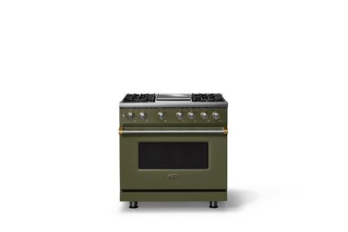 Viking - 36"W. Pro5S 5.6 Cu. Ft. Freestanding Self-Clean Sealed 4B Dual Fuel Convection Range/Grdl-Martini/Brushed Brass - Martini