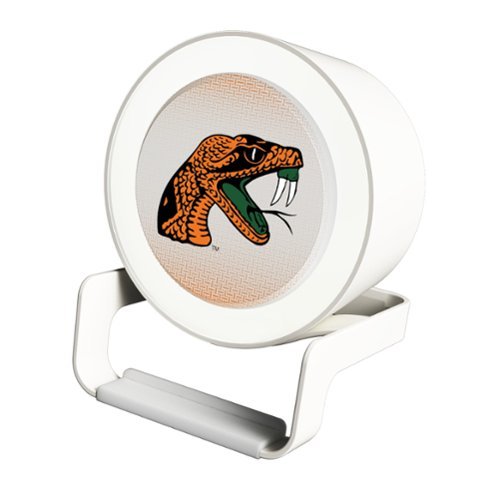 Keyscaper - Florida A&M Rattlers Linen Print Nightlight Charger & Bluetooth Speaker - White-Front_Standard 