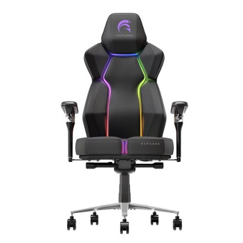 RSPGAME - G Series Ergonomic Gaming Chair with Dynamic RGB LED, 6D Adjustable Armrests and Multi-Functional Base - Black-Front_Standard 