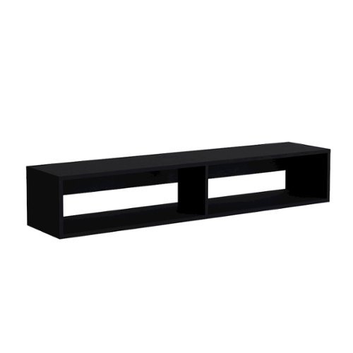 TuHome - Warrior 59" Floating Tv Stand MDF - Black-Front_Standard 