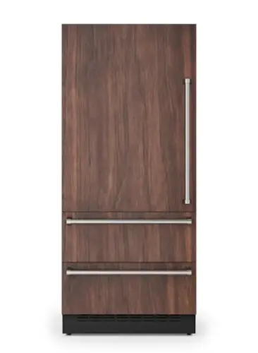 Front. Viking - 7-Series 36"W. Integrated Bottom Freezer - Custom Panel Left Hinge - Panel Ready.