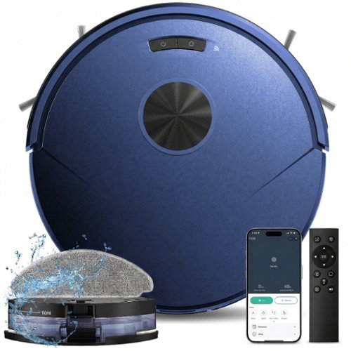 Teendow - Robot 2 in 1 Vacuum and Mop, Vacuum Cleaner with APP/Remote for Pet Hair - Blue-Front_Standard 