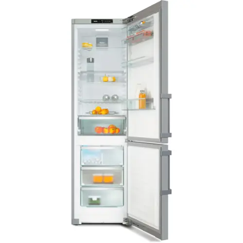 Front. Miele - KFN 4799 DDE   PerfectCool 24"  Freestanding Refrigerator with Bottom-Freezer - Stainless.