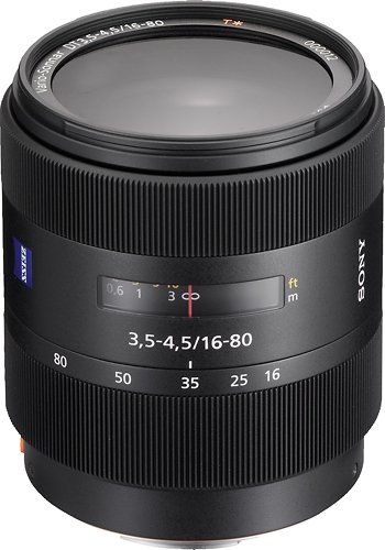  Sony - DT Carl Zeiss 16-80mm f/3.5-5.6 A-Mount Standard Zoom Lens - Black