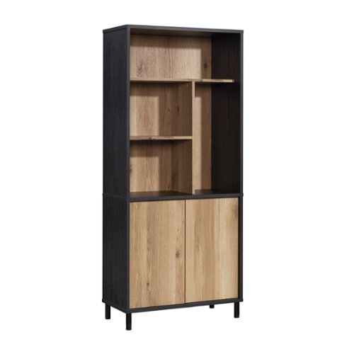 Sauder - Acadia Way Library Bookcase - Black-Front_Standard 
