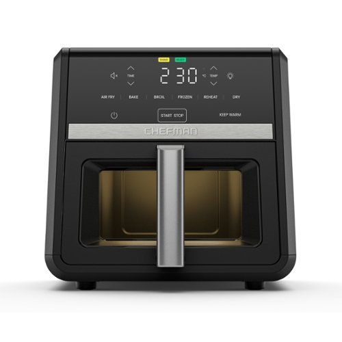 Chefman - TurboFry 7-in-1 Air Fryer, Powerful DC Motor Heats to 450°F, 9-Quart Nonstick Basket - Black-Front_Standard 