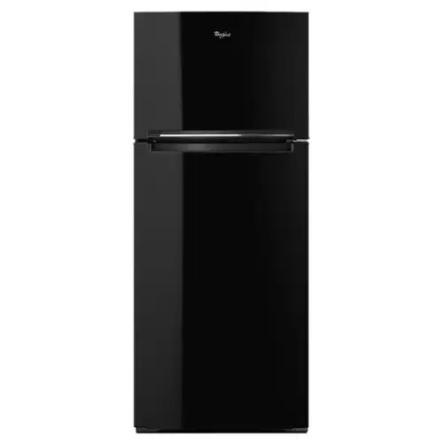 Front. Whirlpool - Whirlpool - 28-inch Wide Refrigerator Compatible With The EZ Connect Icemaker Kit – 18 Cu. Ft. .- Black - Black.