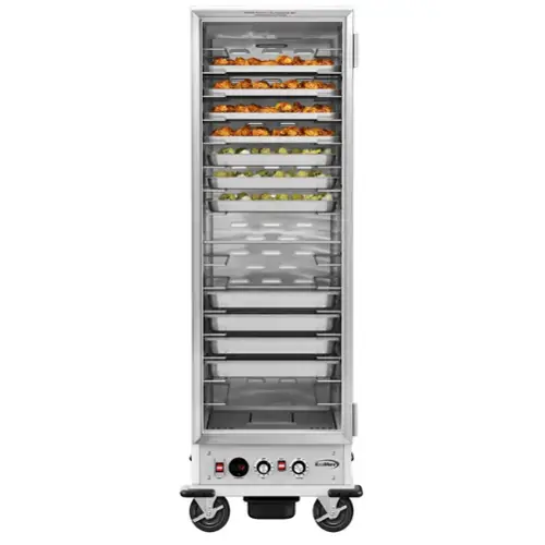 Front. Koolmore - 33 in. Commercial Non-Insulated Heated Holding/Proofing Cabinet with Glass Door and Wire Racks in Silver (KM-CHP36-WNGL) - Silver.