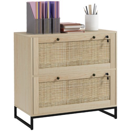 Vinsetto - Filing Cabinet, Boho 2 Drawer File Cabinet with Adjustable Hanging Bar for Letter-Front_Standard 