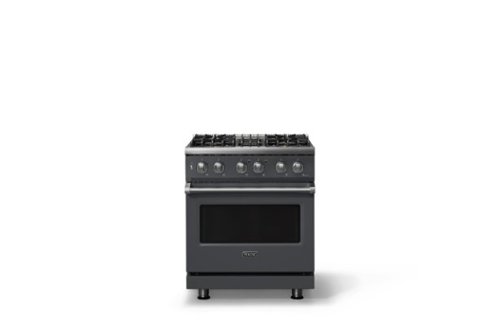 Viking - 30 in. Wide 4 Burner Pro 5 Series 4.7 Cu. Ft. Freestanding Sealed Dual Fuel Convection Range - Cast Black - Cast Black