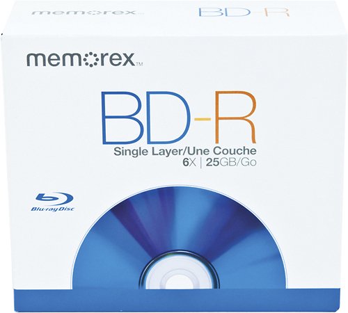  Memorex - 5-Pack 6x BD-R Discs with Jewel Case - Blue