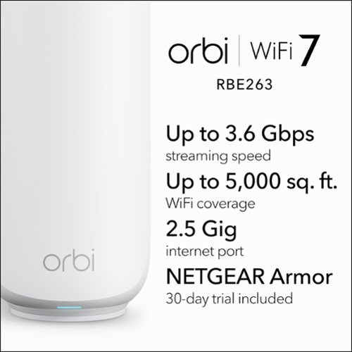 NETGEAR Orbi 260 Series BE3600 Dual-Band Mesh Wi-Fi 7 System (3-pack) - White WORLDWIDE DELIVERY