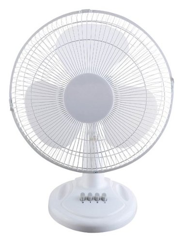 Optimus - 12" Oscillating Table Fan - White-Front_Standard 