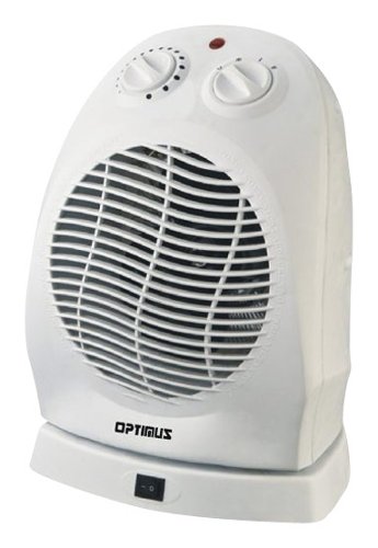 Optimus H-1382 Portable Oscillating Fan Heater With Thermostat