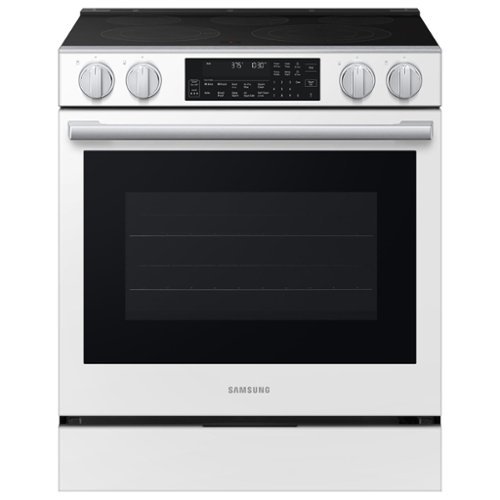 SAMSUNG - 6.3 CU. FT. BESPOKE SMART SLIDE-IN ELECTRIC RANGE WITH ILLUMINATED PRECISION KNOBS AND NO PREHEAT AIR FRY MAX - WHITE GLASS