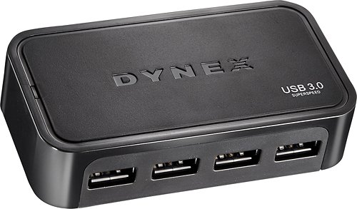  Dynex™ - 4-Port USB 3.0 Hub - Black