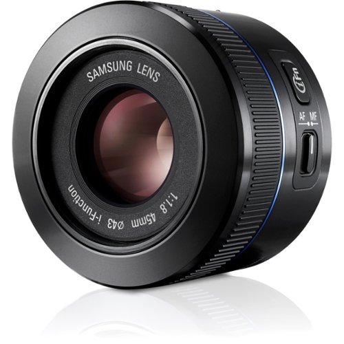  Samsung - 45 mm f/1.8 Fixed Focal Length Lens for NX - Black