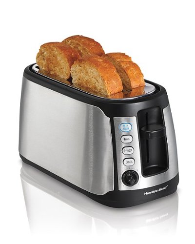  Hamilton Beach - Keep Warm 4-Slice Extra Long Slot Toaster with Extra Wide Slots - BLACK