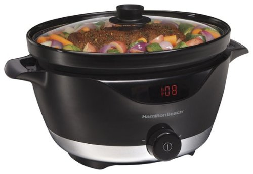 Hamilton Beach - 6-Quart Slow Cooker - Black/Silver-Angle_Standard 
